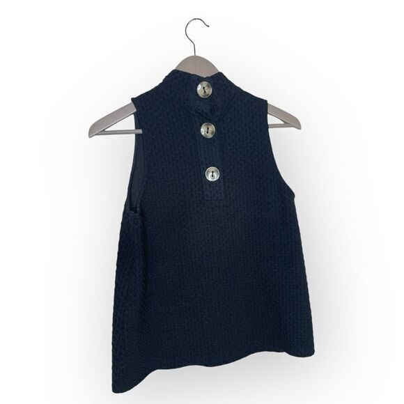 Anthropologie Eri + Ali Overture Black Button Back Tank Top Blouse Small - Picture 5 of 7